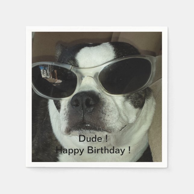 Boston Terrier Birthday Napkins (Front)