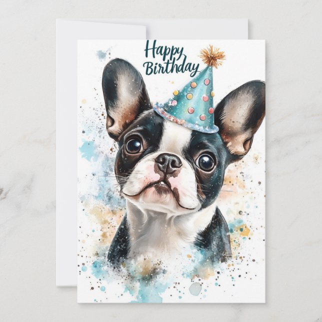 Boston Terrier Birthday Party Invitation (Front)