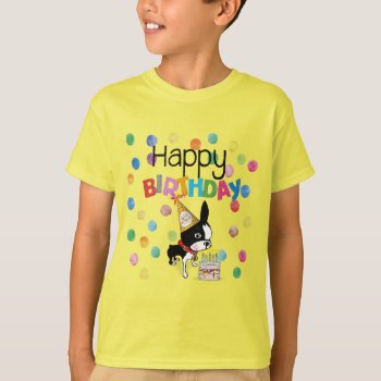 Boston Terrier Birthday Shirt Mirabelle by HappyDogAdventures at Zazzle