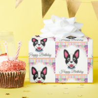 Boston Terrier Matte Wrapping Paper, 30 x 6' Wrapping Paper | Zazzle