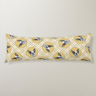 Boston Terrier Black and White Painting Dog Art Body Pillow