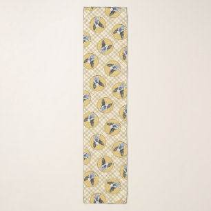 Boston Terrier Black and White Painting Dog Art Scarf