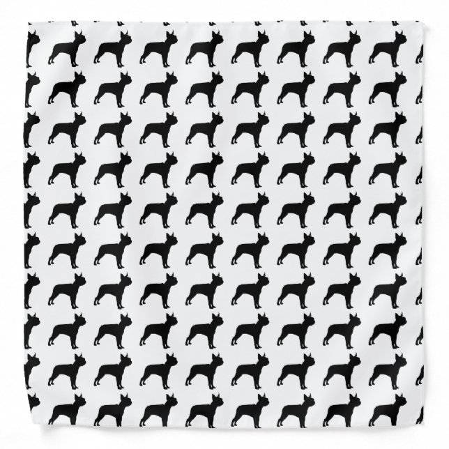 Boston Terrier Black Logo Bandana (Front)