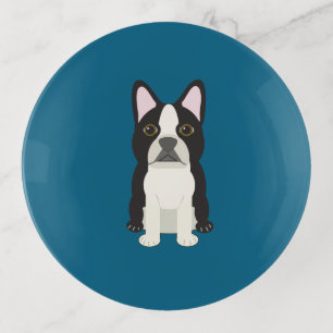Boston Terrier blue Trinket Tray