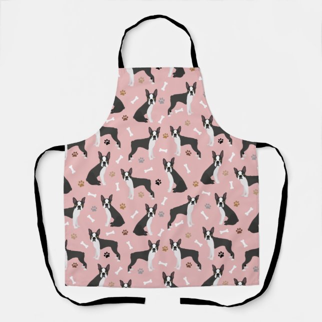 Boston Terrier Bones and Paws Apron (Front)