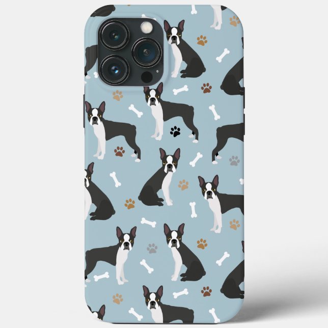 Boston Terrier Bones and Paws  Case-Mate iPhone Case (Back)