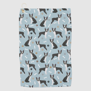 Boston Terrier Bones and Paws Golf Towel