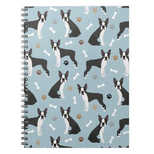 Boston Terrier Bones and Paws Notebook