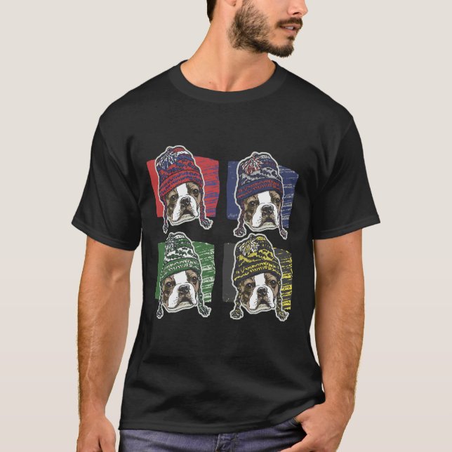Boston Terrier Boston Sports Beanies T-Shirt (Front)