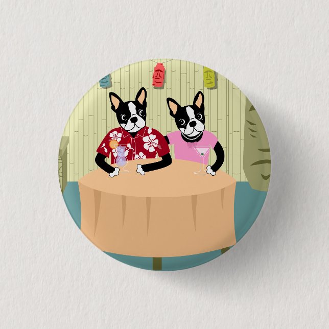 Boston Terrier Boy & Girl Button (Front)