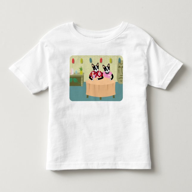 Boston Terrier Boy & Girl Toddler T-shirt (Front)