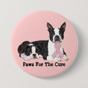 Boston Terrier Breast Cancer Button