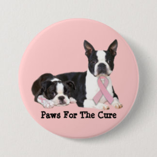 Boston Terrier Breast Cancer Button