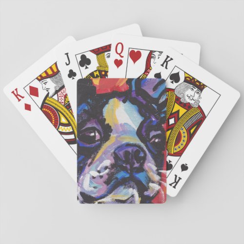 Boston Terrier Bright Colorful Pop Dog Art Poker Cards