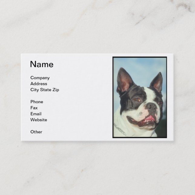 Boston Terrier Business Card (Front)