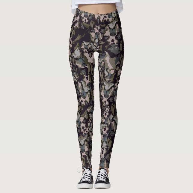 Boston Terrier Camo Leggings (Front)