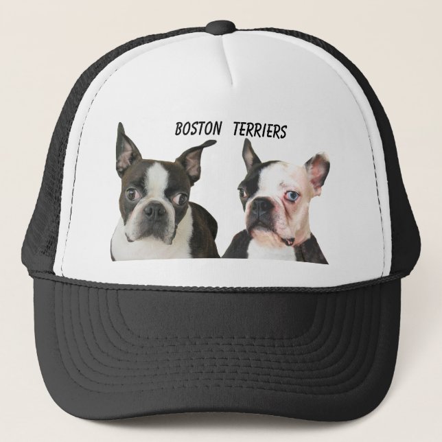 BOSTON TERRIER-CAP TRUCKER HAT (Front)