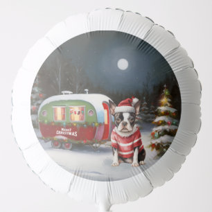 Boston Terrier Caravan Christmas Adventure  Balloon