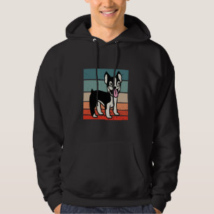Boston Terrier Cartoon Dog Tongue out Smile Happy  Hoodie