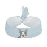 boston terrier cartoon elastic hair tie