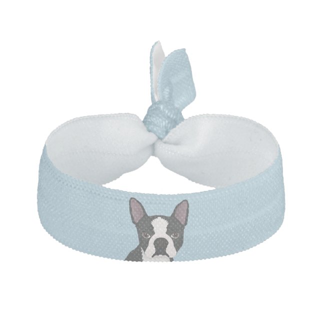 boston terrier cartoon elastic hair tie (Front)
