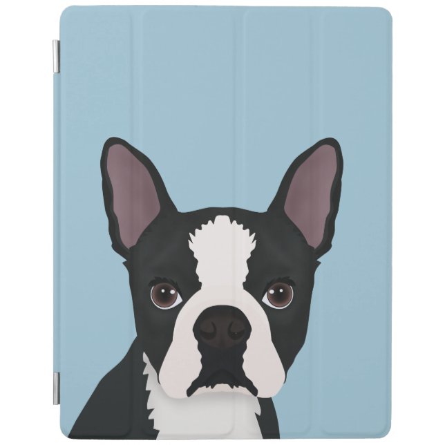boston terrier cartoon iPad smart cover (Front)