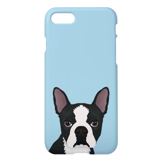 boston terrier cartoon iPhone case (Back)