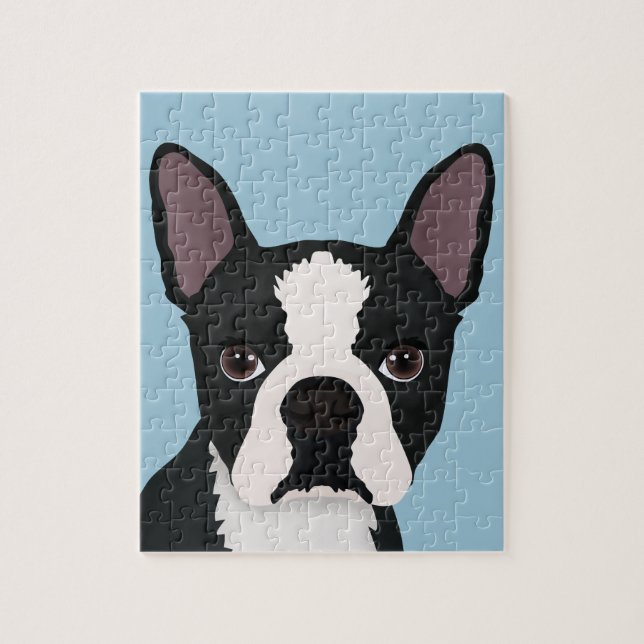 boston terrier cartoon jigsaw puzzle (Vertical)