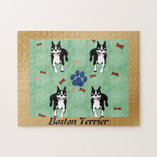 Boston Terrier Cartoon Jigsaw Puzzle