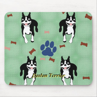 Boston Terrier Cartoon Mouse Pad