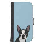 boston terrier cartoon galaxy s4 wallet case