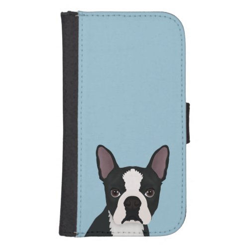 boston terrier cartoon galaxy s4 wallet case