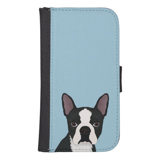 boston terrier cartoon samsung galaxy wallet case (Front)