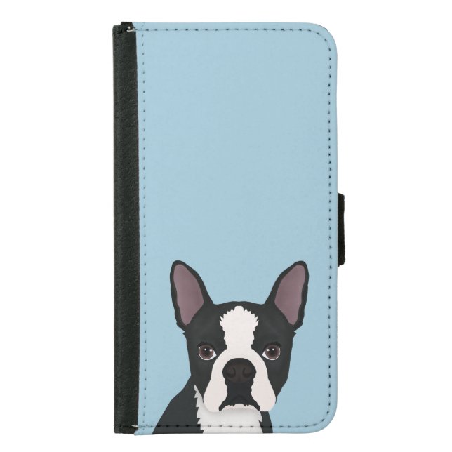 boston terrier cartoon samsung galaxy wallet case (Front)