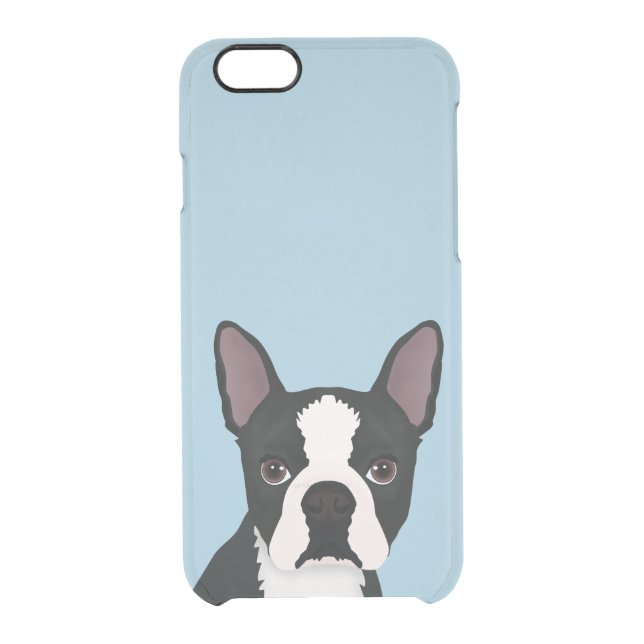 boston terrier cartoon uncommon iPhone case (Back)