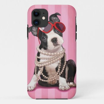 Boston Terrier Iphone 11 Case by MarylineCazenave at Zazzle