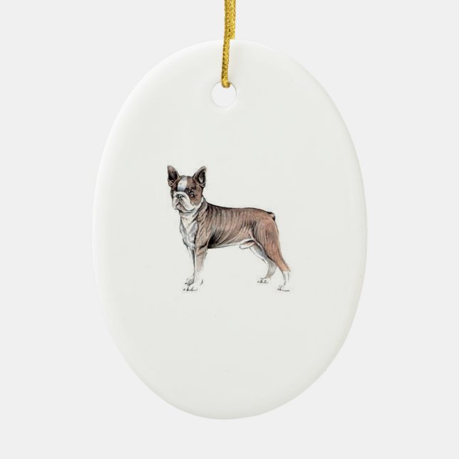 Boston Terrier Ceramic Ornament (Front)