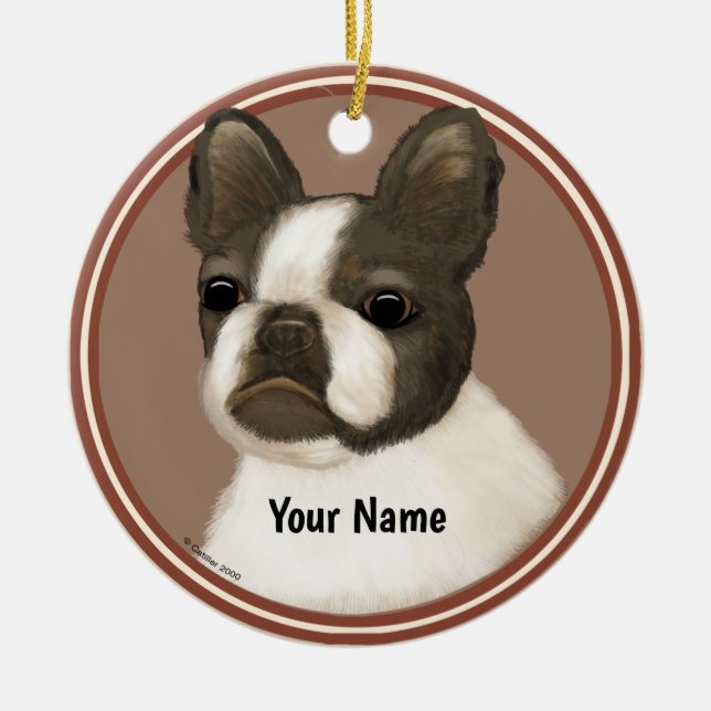 Boston Terrier Ceramic Ornament (Front)