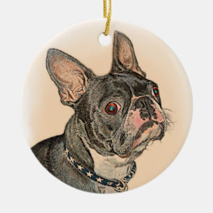 Boston Terrier Ceramic Ornament