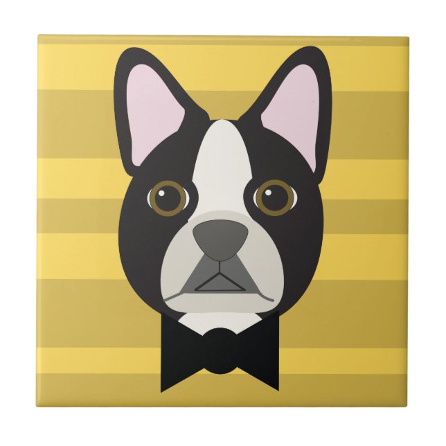Boston Terrier Ceramic Tile (Front)