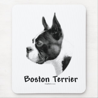 Boston Terrier Charcoal 2 Mouse Pad