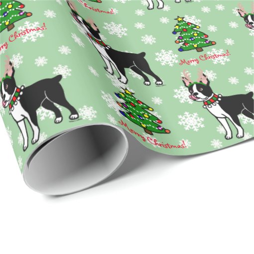 Boston Terrier Christmas Wrapping Paper 