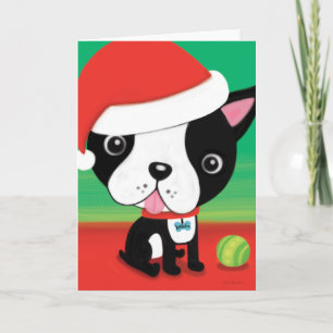 Boston Terrier Christmas Card
