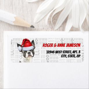 Boston Terrier Christmas Dog Return Address Label