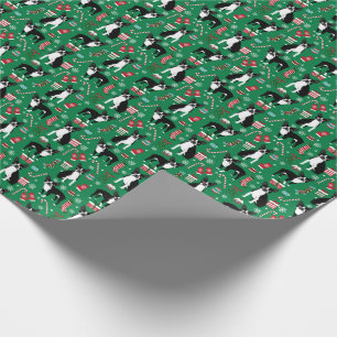 Boston Terrier Christmas dog wrapping paper
