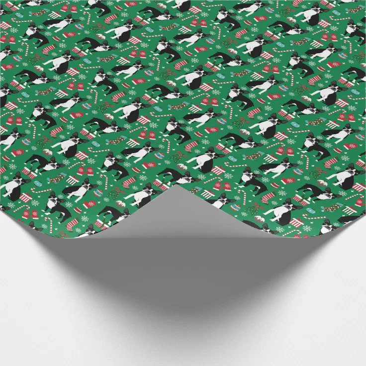 Boston Terrier Christmas Wrapping Paper 