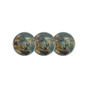 Boston Terrier Christmas Festive Voyage Golf Ball Marker