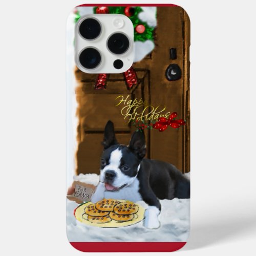 Boston Terrier Christmas Gifts iPhone 15 Pro Max Case