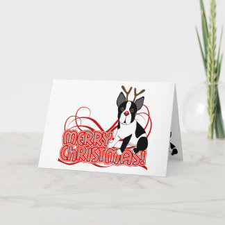 Boston Terrier Christmas Holiday Card