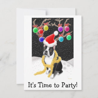 Boston Terrier Christmas Holiday Card
